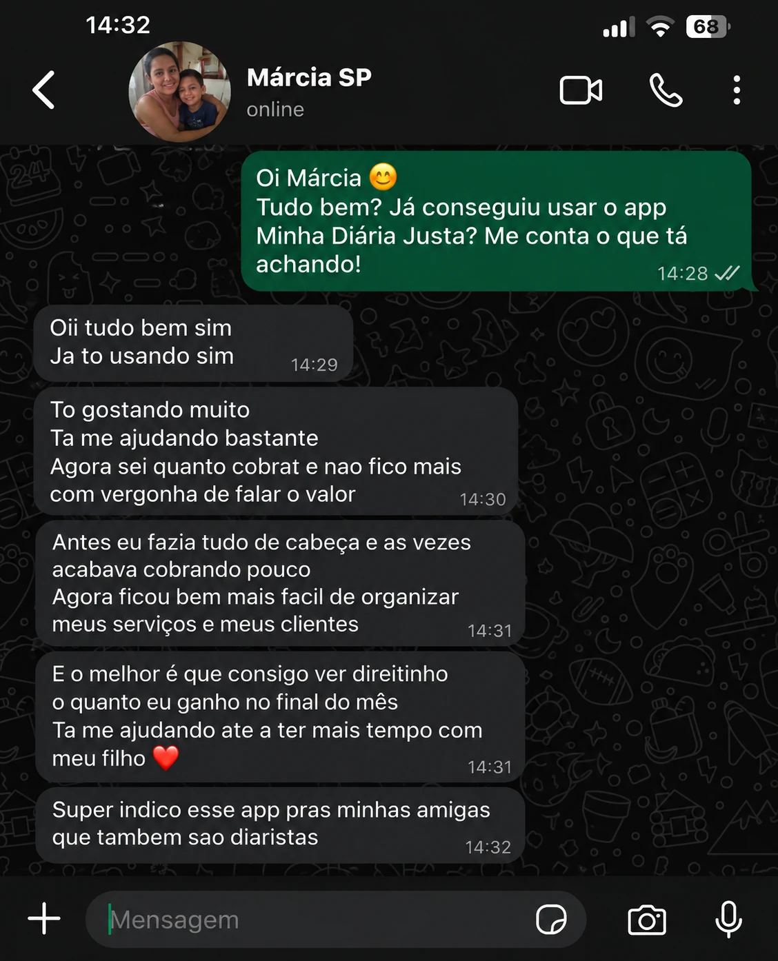 Depoimento da Márcia, diarista de São Paulo, sobre o app Minha Diária Justa